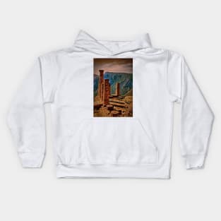 Greece. Delphi. The Ruins of Temple of Apollo. Kids Hoodie